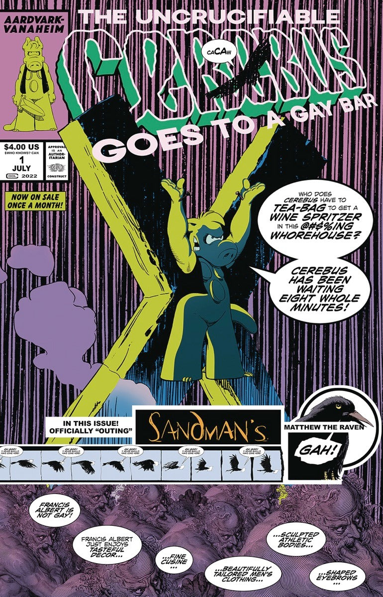 CIH Presents The Uncrucifiable Cerebus Goes To A Gay Bar #1a | Aardvark-Vanaheim | NM